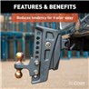 CURT | Rebellion XD Adjustable Cushion Hitch (2-1/2" Shank, 2", 2-5/16" Balls, 20K)