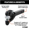 CURT | Receiver-Mount Ball & Pintle Hitch (2" Shank, 2" Ball, 10,000 lbs.)