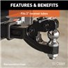 CURT | Receiver-Mount Ball & Pintle Hitch (2" Shank, 2" Ball, 10,000 lbs.)