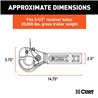CURT | Receiver-Mount Pintle Hook (2-1/2" Shank, 20,000 lbs., 2-1/2" Lunette Rings)