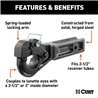 CURT | Receiver-Mount Pintle Hook (2-1/2" Shank, 20,000 lbs., 2-1/2" Lunette Rings)