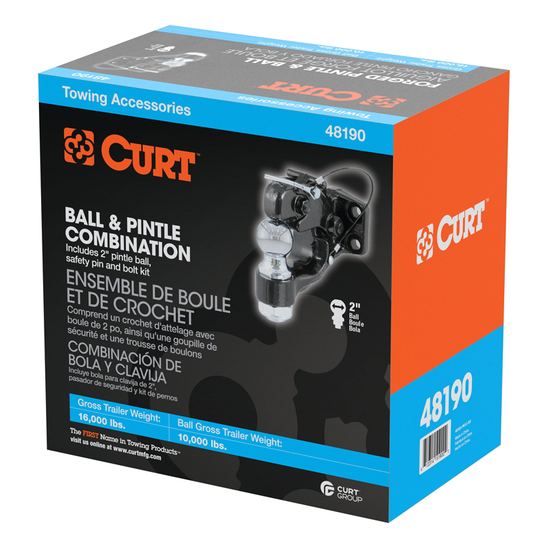 CURT | Ball & Pintle Hitch (2" Ball, 10,000 lbs. Ball Capacity)
