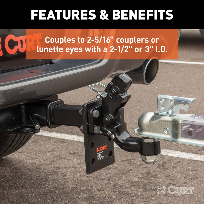 CURT | Ball & Pintle Hitch (2-5/16" Ball, 16,000 lbs. Ball Capacity)