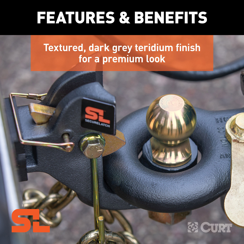 CURT | SecureLatch Receiver-Mount Ball & Pintle Hitch (2" Shank, 2-5/16" Ball, 14K)