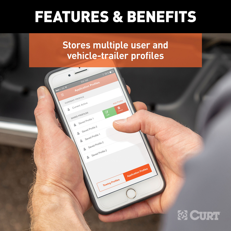 CURT | Echo Mobile Trailer Brake Controller, 7-Way, Bluetooth Smartphone Connection