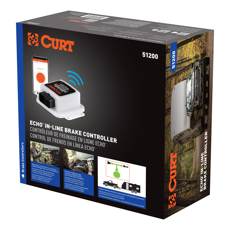 CURT | Echo In-Line Trailer Brake Controller, Bluetooth Smartphone Connection