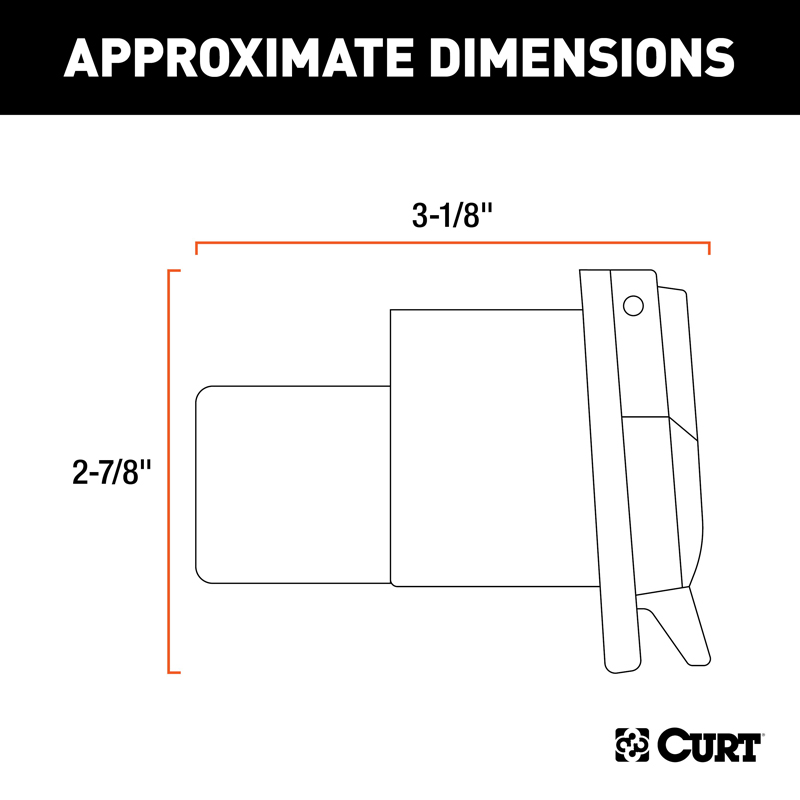 CURT | Replacement OE 7-Way RV Blade Socket (Plugs into USCAR) - Audi / Buick / Cadillac / Chevrolet 2000-2023
