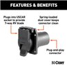 CURT | Replacement OE 7-Way RV Blade Socket (Plugs into USCAR) - Audi / Buick / Cadillac / Chevrolet 2000-2023