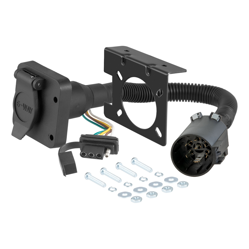 CURT | Dual-Output 6 & 4-Way Connector (Plugs into USCAR) - Audi / Buick / Cadillac / Chevrolet 2000-2023