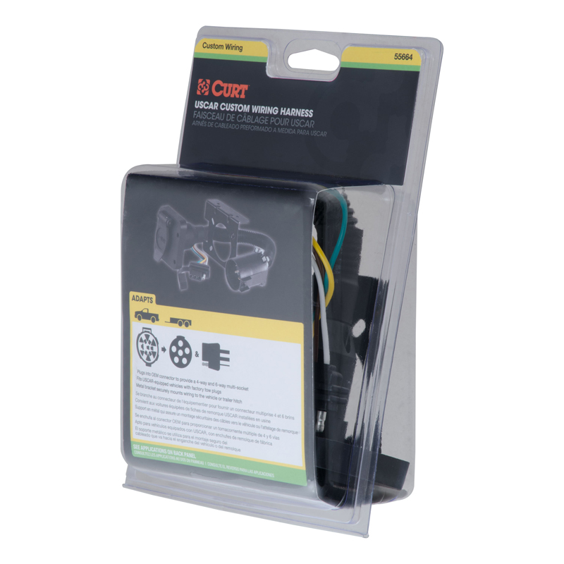 CURT | Dual-Output 6 & 4-Way Connector (Plugs into USCAR) - Audi / Buick / Cadillac / Chevrolet 2000-2023