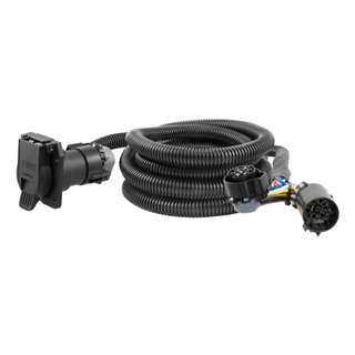 CURT | 10' Custom Wiring Extension Harness (Adds 7-Way RV Blade to Truck Bed) - Chevrolet / Dodge / Ford / GMC 2000-2023