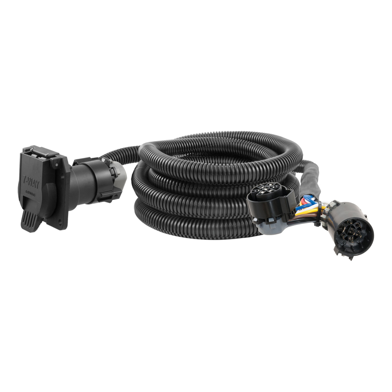 CURT | 10' Custom Wiring Extension Harness (Adds 7-Way RV Blade to Truck Bed) - Chevrolet / Dodge / Ford / GMC 2000-2023