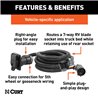 CURT | 10' Custom Wiring Extension Harness (Adds 7-Way RV Blade to Truck Bed) - Chevrolet / Dodge / Ford / GMC 2000-2023