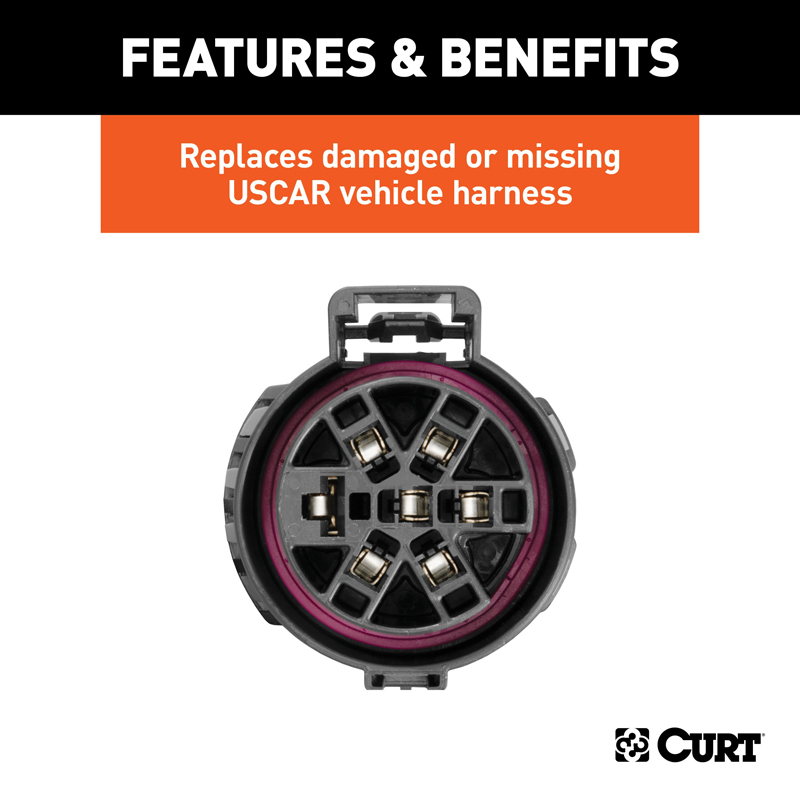 CURT | Replacement USCAR Socket with 24" Wires (Vehicle Side) - Audi / Buick / Cadillac / Chevrolet 2000-2023