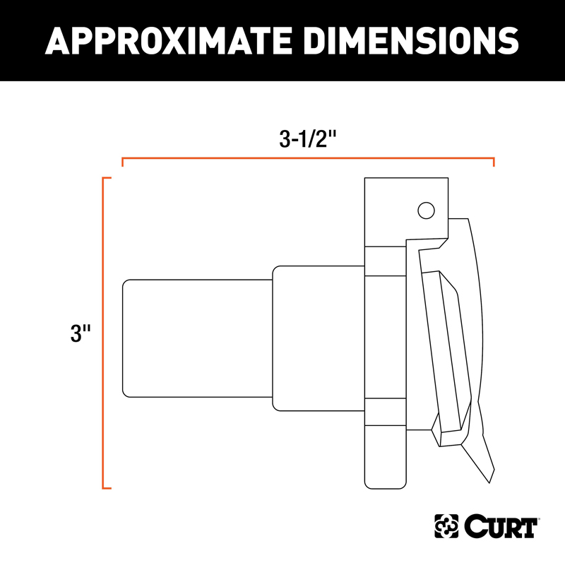 CURT | Replacement OE 7-Way RV Blade Socket (Twists into USCAR) - Audi / Buick / Cadillac / Chevrolet 2000-2023