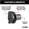 CURT | Replacement OE 7-Way RV Blade Socket (Twists into USCAR) - Audi / Buick / Cadillac / Chevrolet 2000-2023