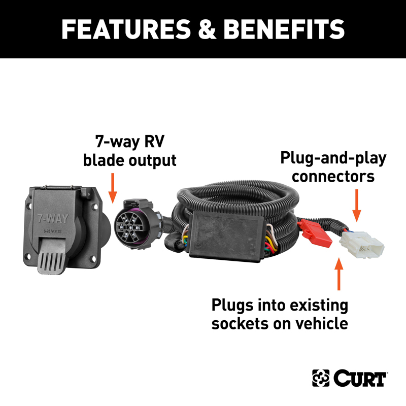 CURT | Custom 7-Way RV Blade - Passport / Pilot 3.5L 2016-2022
