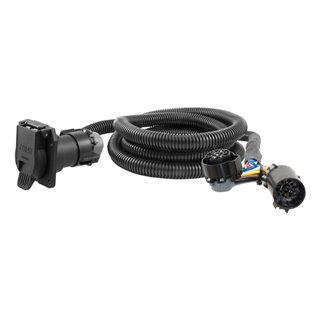 CURT | 7' Custom Wiring Extension Harness (Adds 7-Way RV Blade to Truck Bed, Packaged) - F-150 / F-250 / F-350 2015-2023