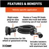 CURT | 7' Custom Wiring Extension Harness (Adds 7-Way RV Blade to Truck Bed, Packaged) - F-150 / F-250 / F-350 2015-2023