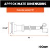 CURT | 10' Custom Wiring Extension Harness (Adds 7-Way RV Blade to Truck Bed, Packaged) - F-150 / F-250 / F-350 2015-2023