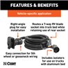 CURT | 10' Custom Wiring Extension Harness (Adds 7-Way RV Blade to Truck Bed, Packaged) - F-150 / F-250 / F-350 2015-2023