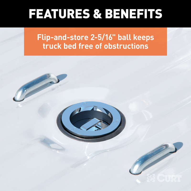 CURT | Double Lock EZr Gooseneck Hitch, 2-5/16" Ball, 30K (Brackets Required) - Silverado / Sierra 2500 HD / 3500 HD 6.0L / 6.6L
