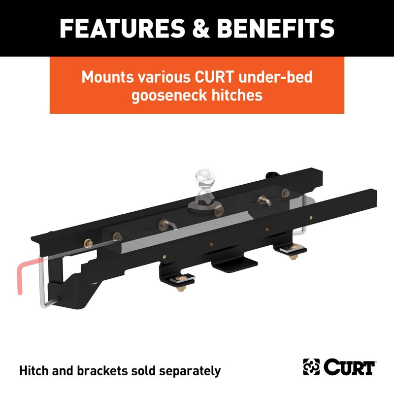 CURT | Double Lock Gooseneck Install Brackets - Ram 1500 / Classic 2009-2022