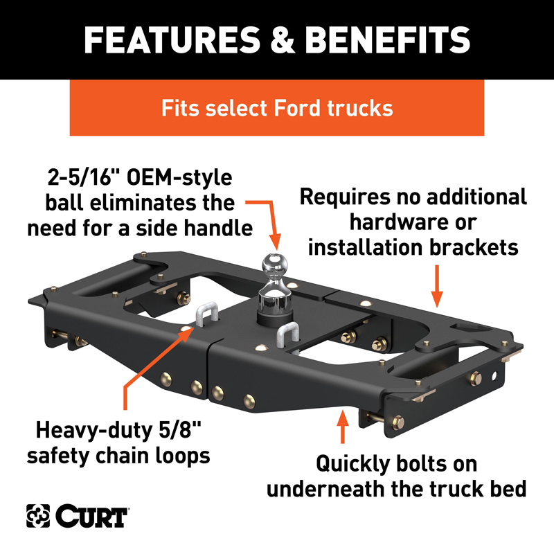 CURT | OEM-Style Gooseneck Hitch - F-250 / F-350 2017-2022