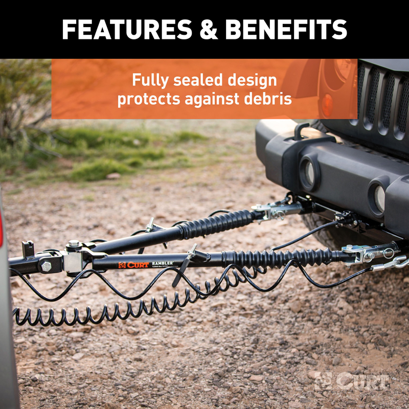 CURT | Rambler Steel RV Tow Bar (7,500 lbs., 2" Shank)