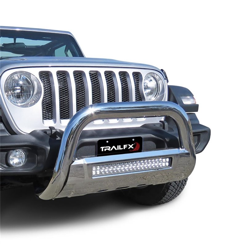 TrailFX | 3.5" OVAL BULL BAR W. LIGHT OP PSS - Gladiator / Wrangler (JL) 2018-2023