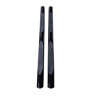 TrailFX | W/Step Pads 4" Oval Straight Powder Coat - Ram 1500 2019-2023