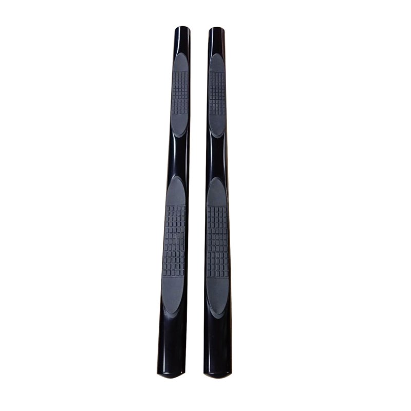 TrailFX | W/Step Pads 4" Oval Straight Powder Coat - Ram 1500 2019-2023