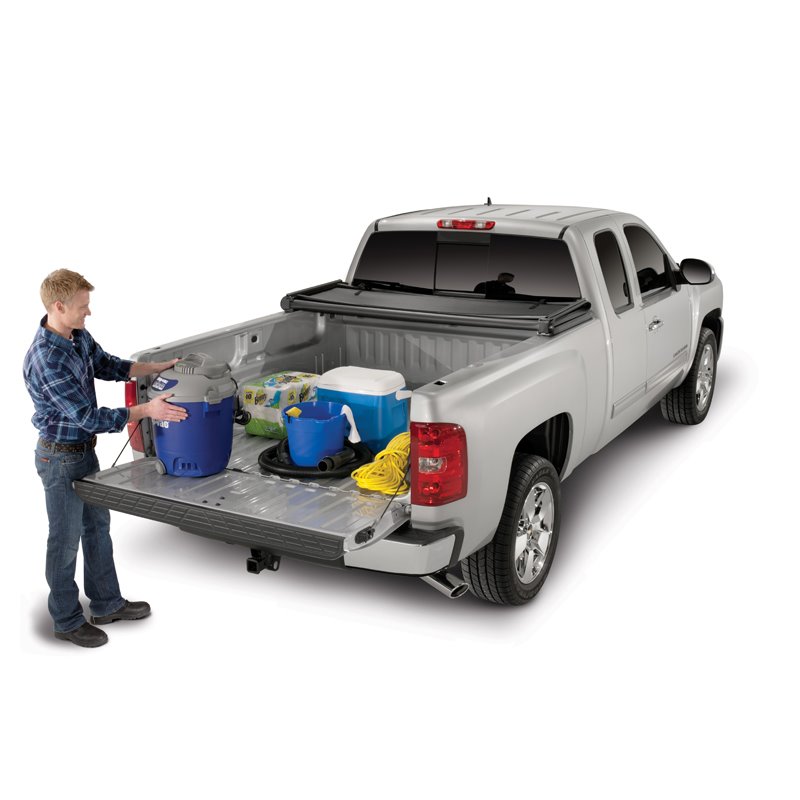 TrailFX | Soft Tri-Fold Black Vinyl Alum Rails - Chevrolet / GMC 2007-2014