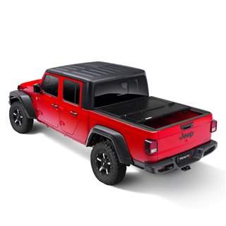 TrailFX | Hard Tri Fold Black Alum W/Carpet Panels - Gladiator 3.0L / 3.6L 2020-2023
