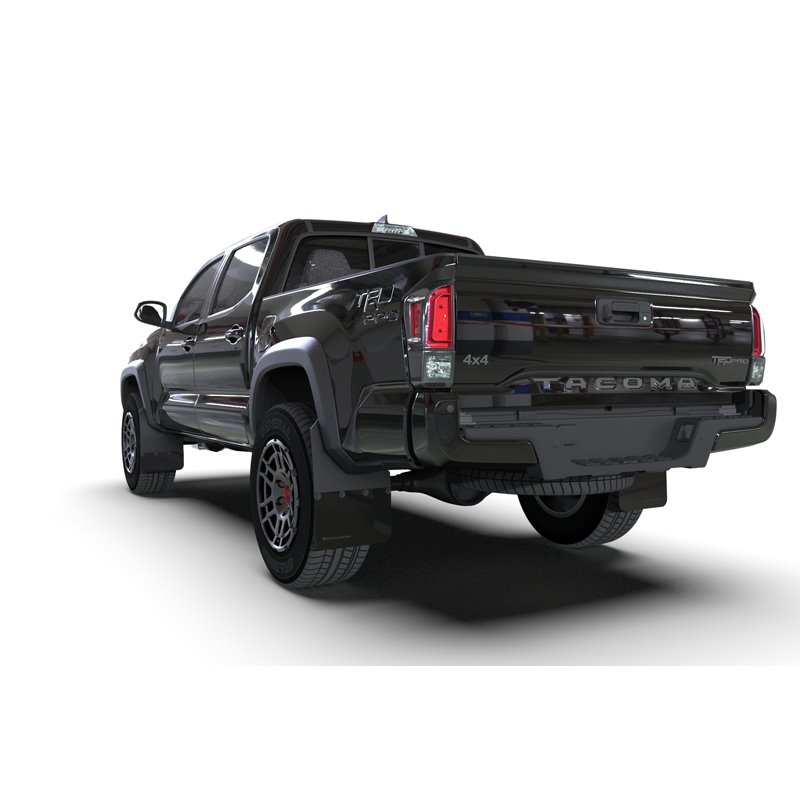 RallyArmor | Black Mud Flap Metallic Black Logo - Tacoma 2016-2023