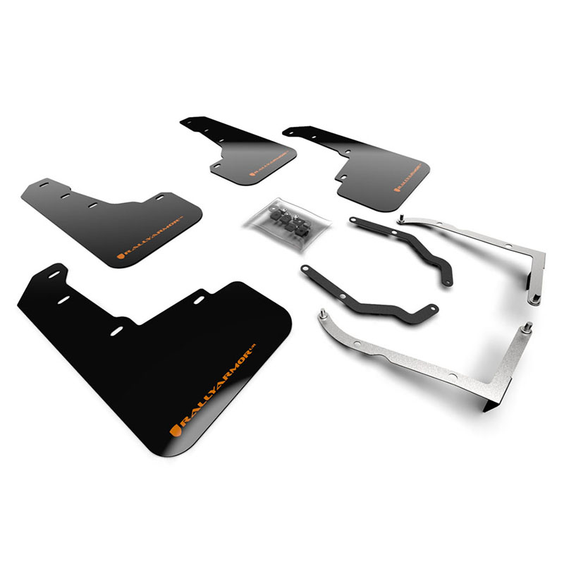 RallyArmor | Black Mud Flap Orange Logo - Subaru Crosstrek 2018-2023