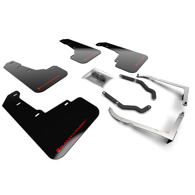RallyArmor | Black Mud Flap Red Logo - Subaru Crosstrek 2018-2023