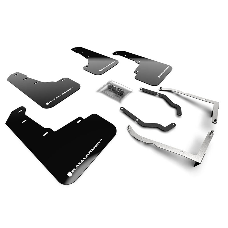 RallyArmor | Black Mud Flap White Logo - Subaru Crosstrek 2018-2023