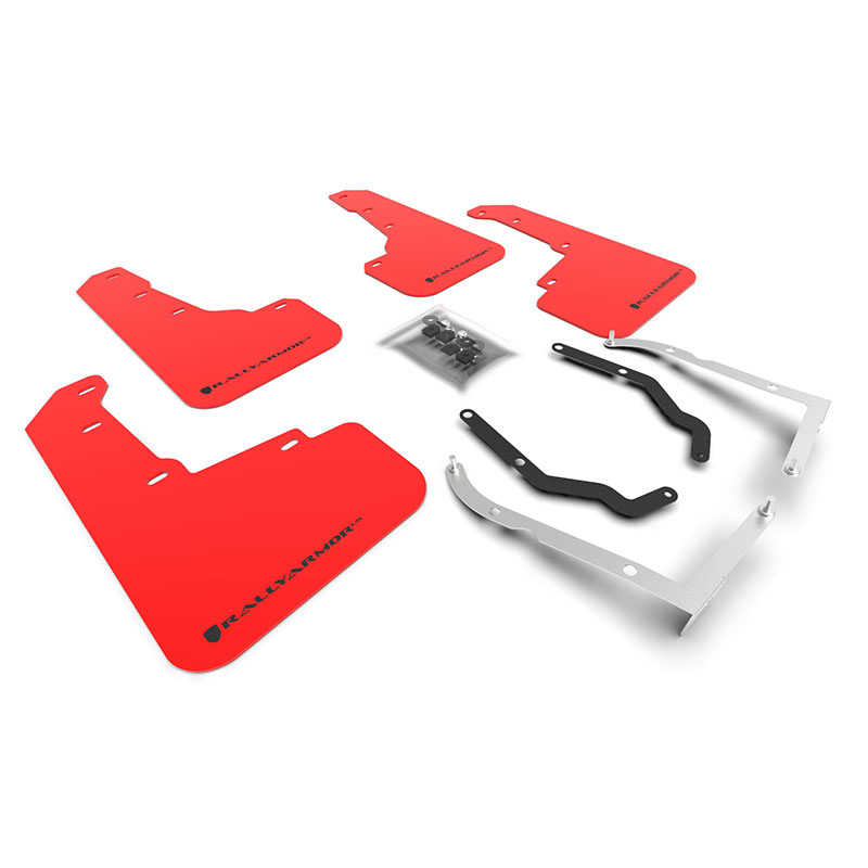 RallyArmor | Red Mud Flap Black Logo - Subaru Crosstrek 2018-2023