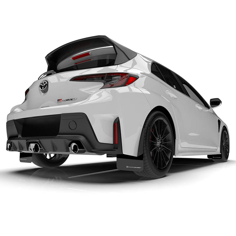 RallyArmor | Black UR Mud Flap White Logo - GR Corolla 2023-2024