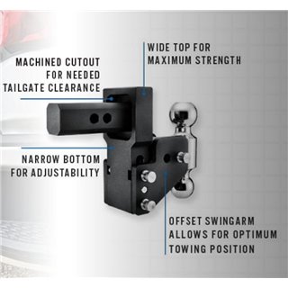 BW | TOW & STOW 3-BALL MOUNT MULTIPRO 2-1/2" RISE 3-1/2" DROP 10K