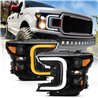 ANZO | Projector Headlights w/ Plank Style Switchback Black w/ Amber