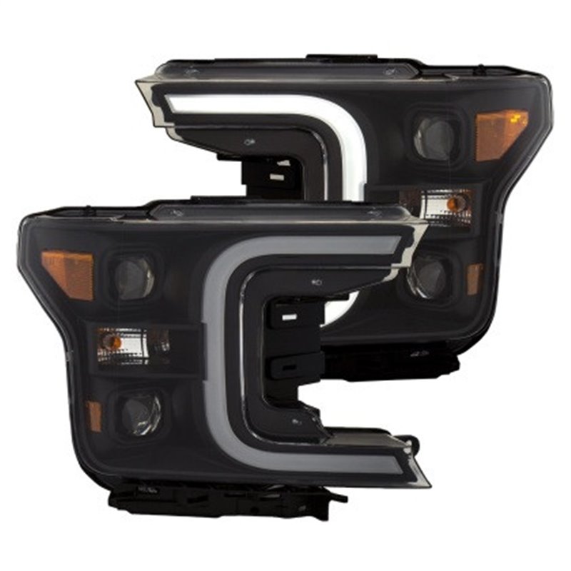 ANZO | Projector Headlights w/ Plank Style Switchback Black w/ Amber