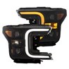 ANZO | Projector Headlights w/ Plank Style Switchback Black w/ Amber