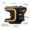 ANZO | Projector Headlights w/ Plank Style Switchback Black w/ Amber