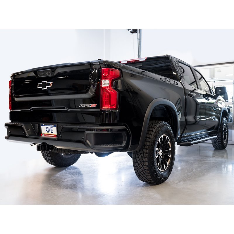 AWE Tuning | 0FG Catback Exhaust (Dual Bashguard, no tips) - Silverado 1500 / ZR2 6.2L 2022-2023