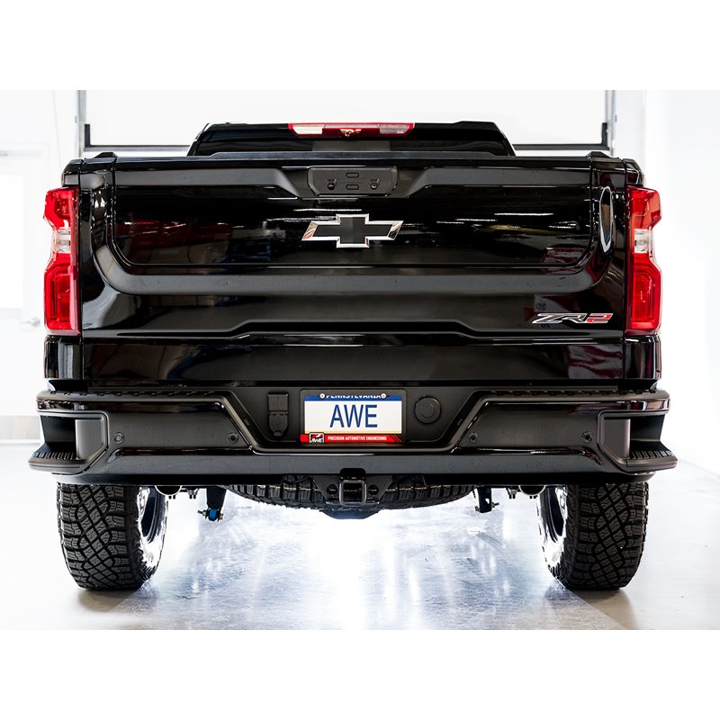 AWE Tuning | 0FG Catback Exhaust (Dual Bashguard, no tips) - Silverado 1500 / ZR2 6.2L 2022-2023