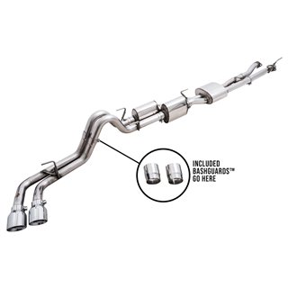 AWE Tuning | 0FG Exhaust with BashGuard (Dual Chrome Silver Tips) - Tacoma 3.5L 2016-2023