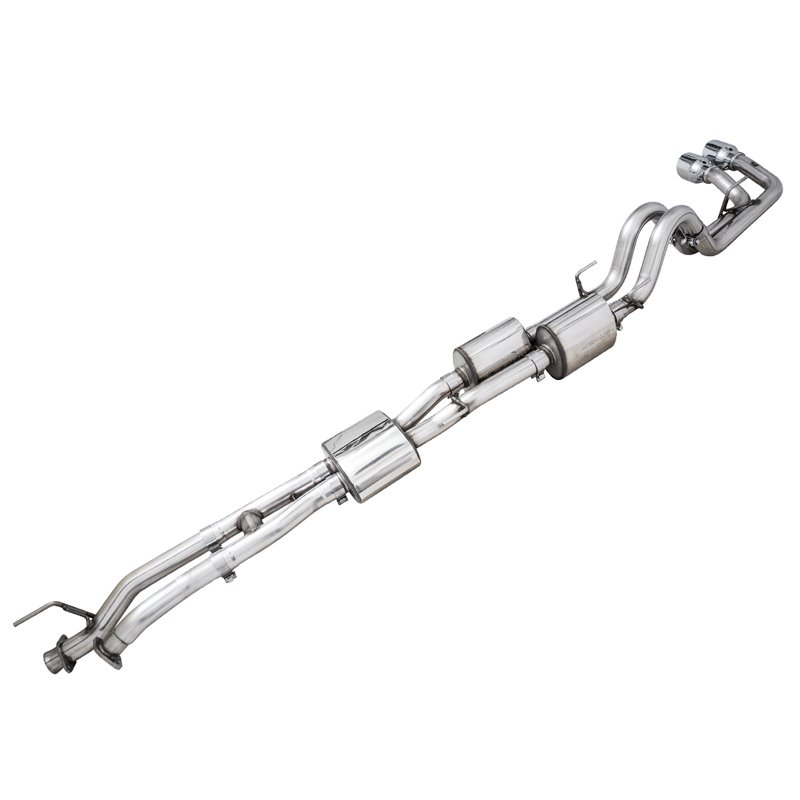 AWE Tuning | 0FG Exhaust with BashGuard (Dual Chrome Silver Tips) - Tacoma 3.5L 2016-2023