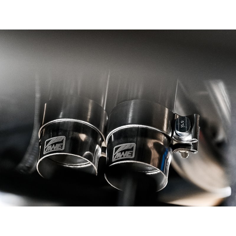 AWE Tuning | 0FG Exhaust with BashGuard (Dual Chrome Silver Tips) - Tacoma 3.5L 2016-2023
